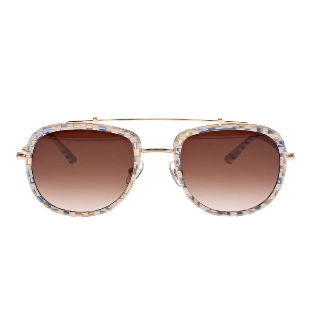 New Krewe Breton Pincheck 18K Sunglasses
